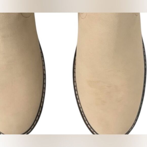 Mia Kara Knit Cuff Lug Sole Chelsea Boot Sand Tan Women’s Size 7 - Picture 11 of 14